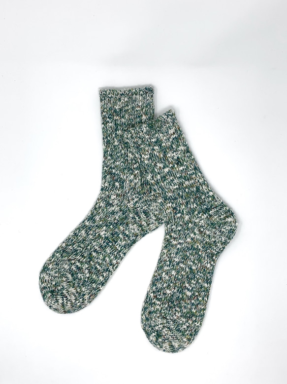 TMSO-110【Double Stome Hemp Socks】GREEN(グリーン) 23cm〜25cm 1枚目の画像