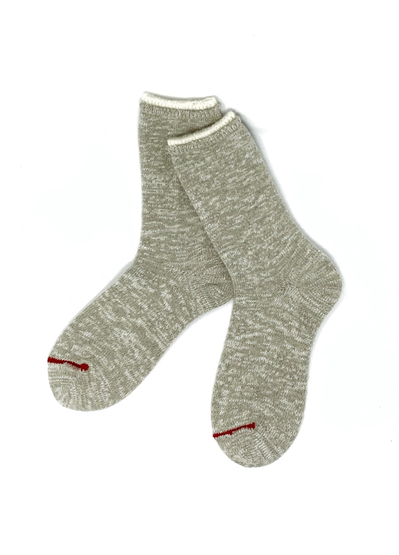 TMSO-116【Mountain Ranch Hemp Socks】(BEIGE)23cm〜25cm ウール・麻　使用 1枚目の画像