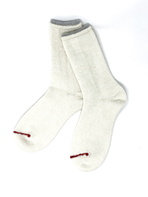 TMSO-116【Mountain Ranch Hemp Socks】(WHITE)23cm〜25cm ウール・麻　使用 1枚目の画像