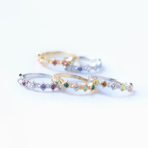 ピンキー＊ハーフエタニティリング（貴和クリスタル使用） 指輪