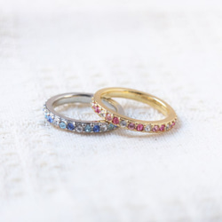 16連＊ハーフエタニティリング（貴和クリスタル使用） 指輪・リング