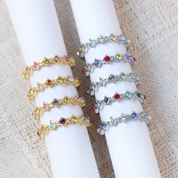 プリンセスモチーフ＊ハーフエタニティリング（貴和クリスタル使用