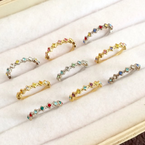 プリンセスモチーフ＊ハーフエタニティリング（貴和クリスタル使用