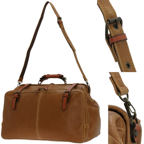 木和田 白化合皮 No.1484「レトロ アウトポケット付きダレスボストン