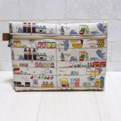 3点 Lサイズ、お薬手帳ケース 干され猫 ベージュ 、お薬手帳ケース 猫  