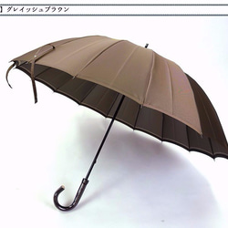 紳士用雨傘「裏縞」親骨65㎝×16本骨（甲州織生地使用）カラー3色 8枚目の画像