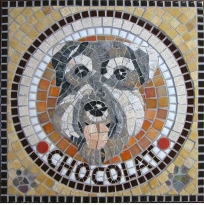 ミニュチュアシュナウザー ＊ 半オーダーメイドのモザイク（屋外用） ＊ 期間限定特別販売!