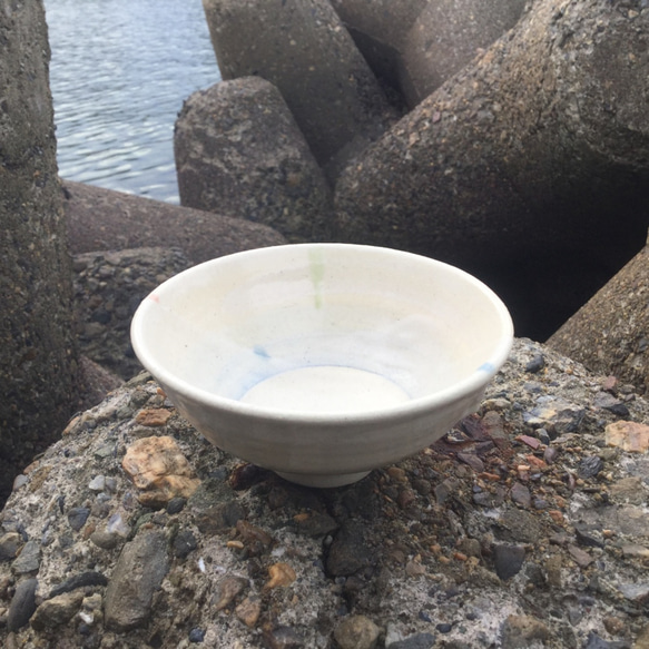 リングと色釉の雫　茶碗 2枚目の画像