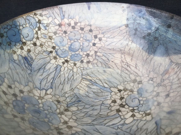 紫陽花の深鉢 20.4cm 2枚目の画像