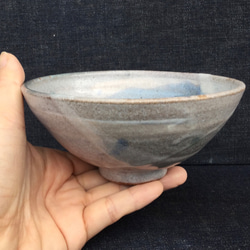 青釉の流れ　ベージュの飯茶碗 4枚目の画像