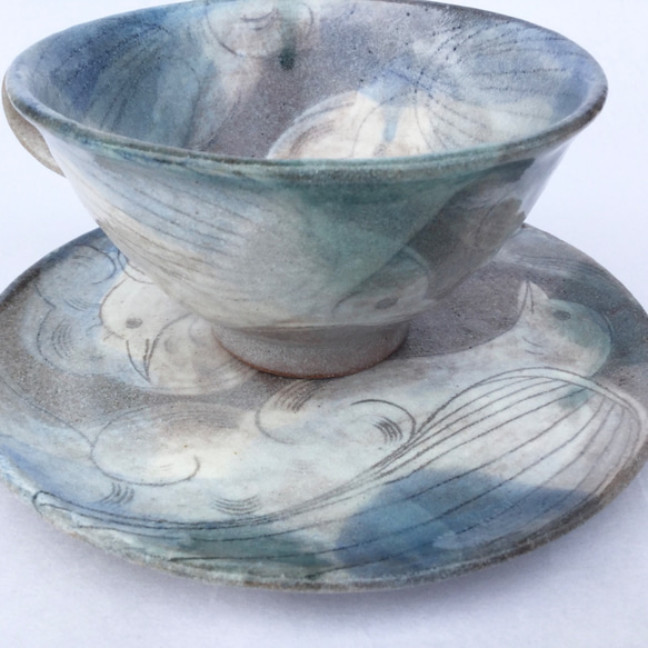 かささぎと雲のカップ&ソーサー　(コバルト) 7枚目の画像