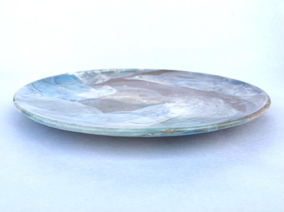 かささぎと雲の大皿　(ブルー) 24cm 5枚目の画像