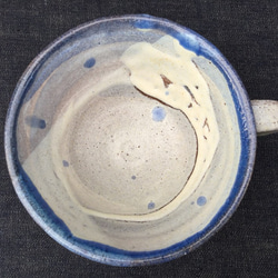 青い縁のスープカップ(割高台) 3枚目の画像