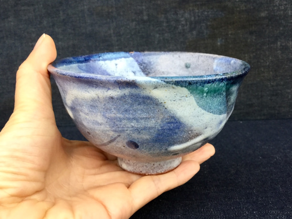 コバルト雲の割高台ちゃわん 1枚目の画像