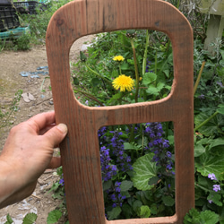 ポストカードが入る♪二つ窓の額縁　廃材使用でレトロ感あり。　カード、写真、押し花などお好みのシートを飾って楽しんで。 7枚目の画像