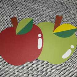 メッセージカード　壁面飾り　りんご 3枚目の画像