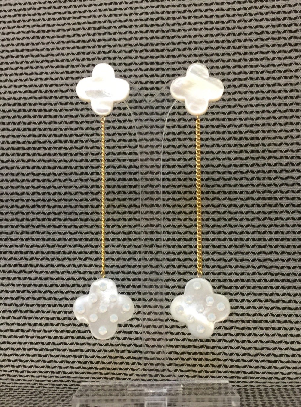 ＜受注生産＞キラキラフラワーロングピアス/イヤリング〜sold out〜