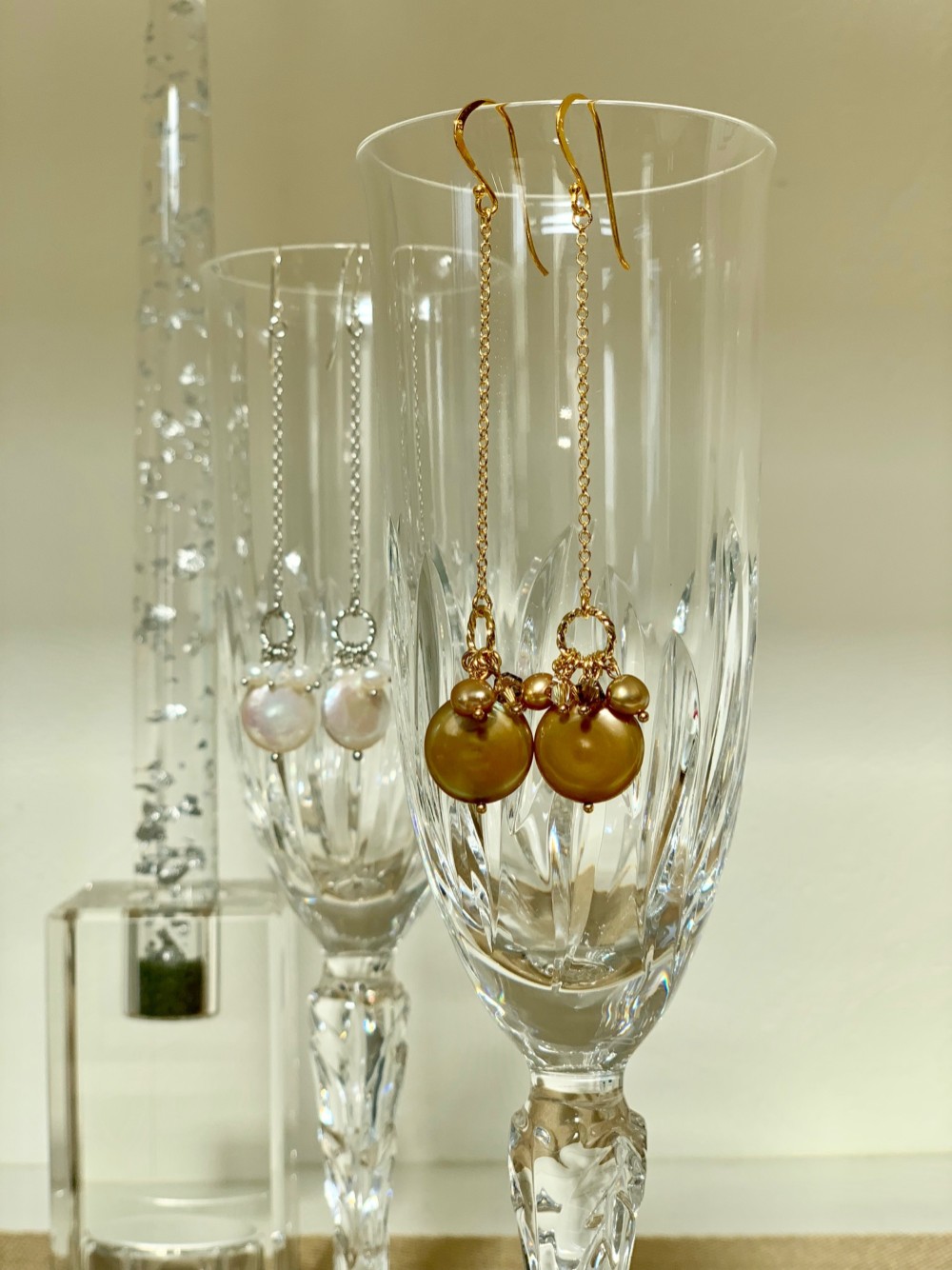 コインパールロングピアス＜ゴールド＞