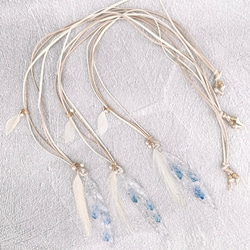 ガラス青い羽のネックレス A 3枚目の画像