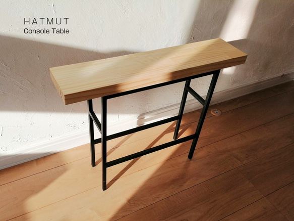 Iron Console Table bench パイン 4枚目の画像