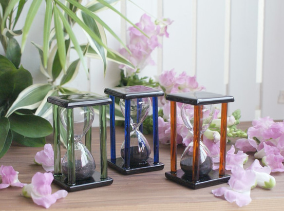 【送料無料】ペットの遺骨砂時計【Noir（ノワール）】 1枚目の画像