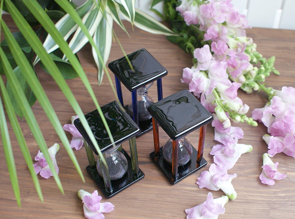 【送料無料】ペットの遺骨砂時計【Noir（ノワール）】 2枚目の画像