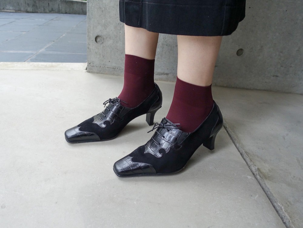 Knuth ブラックレザー Marf レースアップパンプス　 美品 ブラック