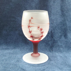 「金魚②」　 サンドブラスト 赤 ミニワイン　 3枚目の画像