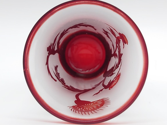 「あざみ」　 サンドブラスト 赤 ひとくちビール 6枚目の画像