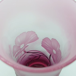 「コスモス(秋桜)」　 サンドブラスト ピンク ひとくちビール 6枚目の画像