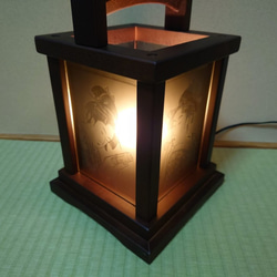 ミニあんどんランプ・薄紫 ステンドグラスランプ 行燈 行灯 インテリア