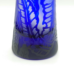 「芭蕉の葉」　一輪挿し　花瓶　サンドブラスト　瑠璃色 4枚目の画像