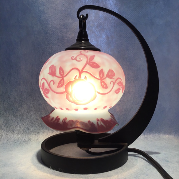「つるバラ」 ランプ テーブルランプ サンドブラスト 2枚目の画像