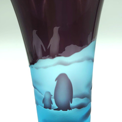 「ペンギンの国」 サンドブラスト ひとくちビールグラス 4枚目の画像