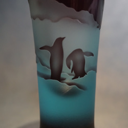 「ペンギンの国」 サンドブラスト ひとくちビールグラス 7枚目の画像