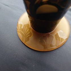 『KATAGAMI　葵唐草』　グラス　サンドブラスト　紫アンバー 8枚目の画像