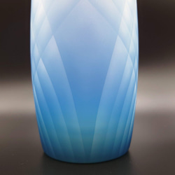 『砂切子』　酒器セット　サンドブラスト　青 6枚目の画像