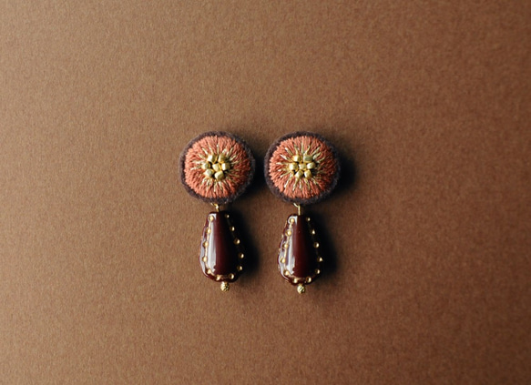&lt;titi~Nandemoni Hino 耳環~&gt; 刺繡耳環 ◎ 馬蹄/幸福巧克力 ◎ 可更換以適應過敏 第3張的照片