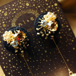 &lt;titi~Nandemonaihino Earrings~&gt;刺繡耳環◎滿月/滿月之夜◎過敏性多變 第3張的照片