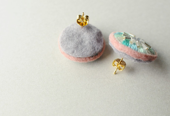 ＜Stella～遊び好きの星～＞刺繍ピアス「風そよぐ日の耳飾り」★ロングポスト/アレルギー対応変更可能 3枚目の画像