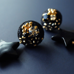 &lt;titi ~Nandemonai Hino Earrings~&gt; 刺繡耳環“Starry Night”/防過敏多變 第3張的照片