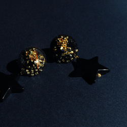 &lt;titi ~Nandemonai Hino Earrings~&gt; 刺繡耳環“Starry Night”/防過敏多變 第6張的照片