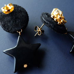 &lt;titi ~Nandemonai Hino Earrings~&gt;刺繡耳環“星夜”/防過敏/長耳環可更換 第6張的照片