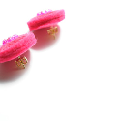 &lt;斯特拉 - 一個俏皮的明星 - &gt;刺繡耳環ブ九重葛ピンク粉紅色◎2路★長貼·過敏對應多變 第4張的照片