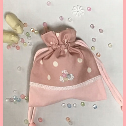 コップ袋　巾着　ピンク　入園入学準備❣️ 3枚目の画像