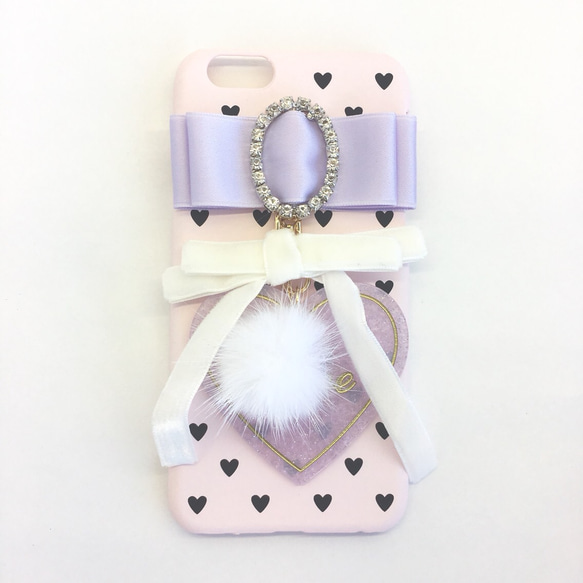 《iPhone6/6s》【Sale!!】Purple Big Heart iPhone Case 2枚目の画像