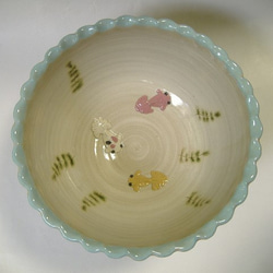 再販・金魚鉢（ボウル特大）金魚３匹 1枚目の画像