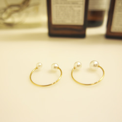 【*TY*】14kgf Twin Pearl Ring mini 5枚目の画像