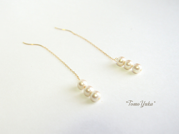 【*TY*】CottonPearl Chain Pierce 1枚目の画像