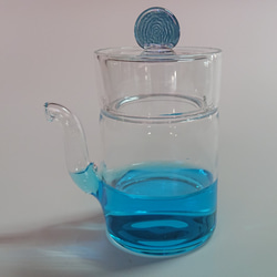 ガラスの醤油差しを探し求めて巡り会えました。液ダレしないすごい一品。ツマミ青　 ミニ汁次ブルーS(SPM-03) 7枚目の画像